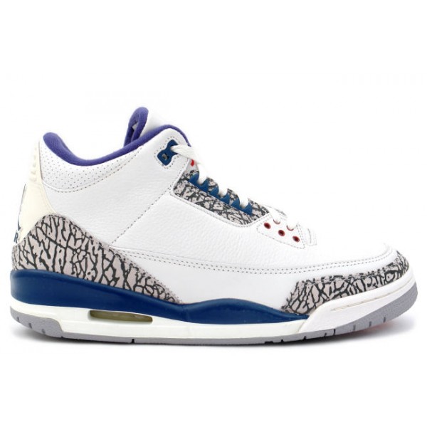 New 136064-141 Air Jordan 3 Retro True Blues White